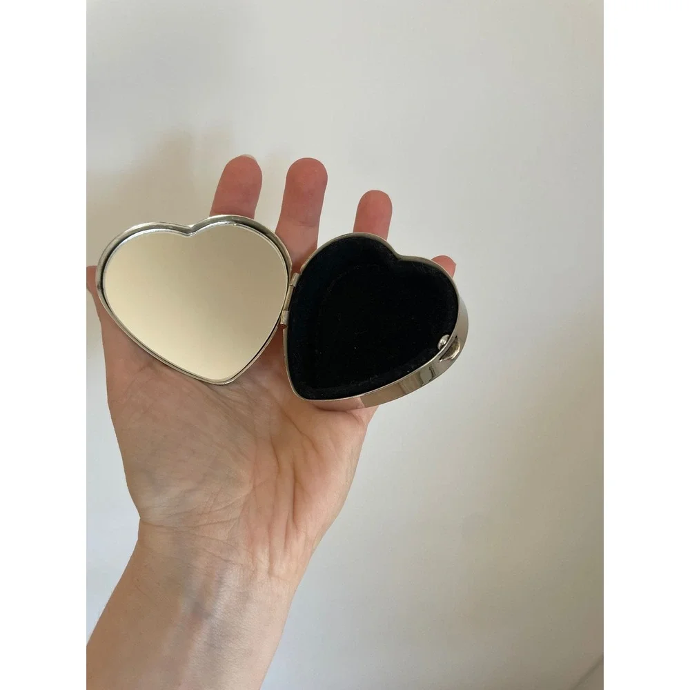 Vintage Heart Shaped Trinket Jewelry Box, Mirror‎ Lined, Buckingham Palace